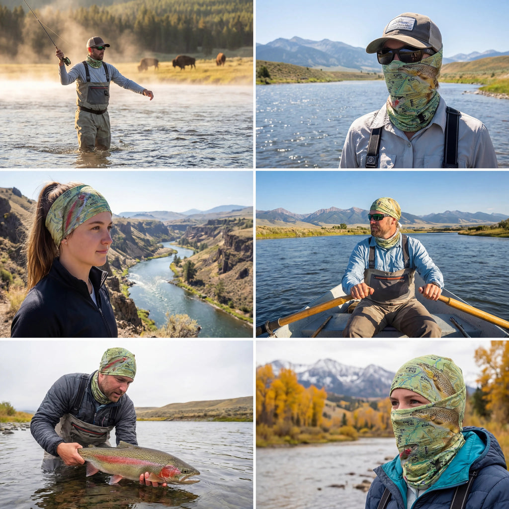 Yellowstone River Montana Upper Map X Guard Neck Gaiter