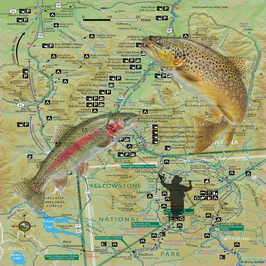 Yellowstone River Montana Upper Map X Guard Neck Gaiter