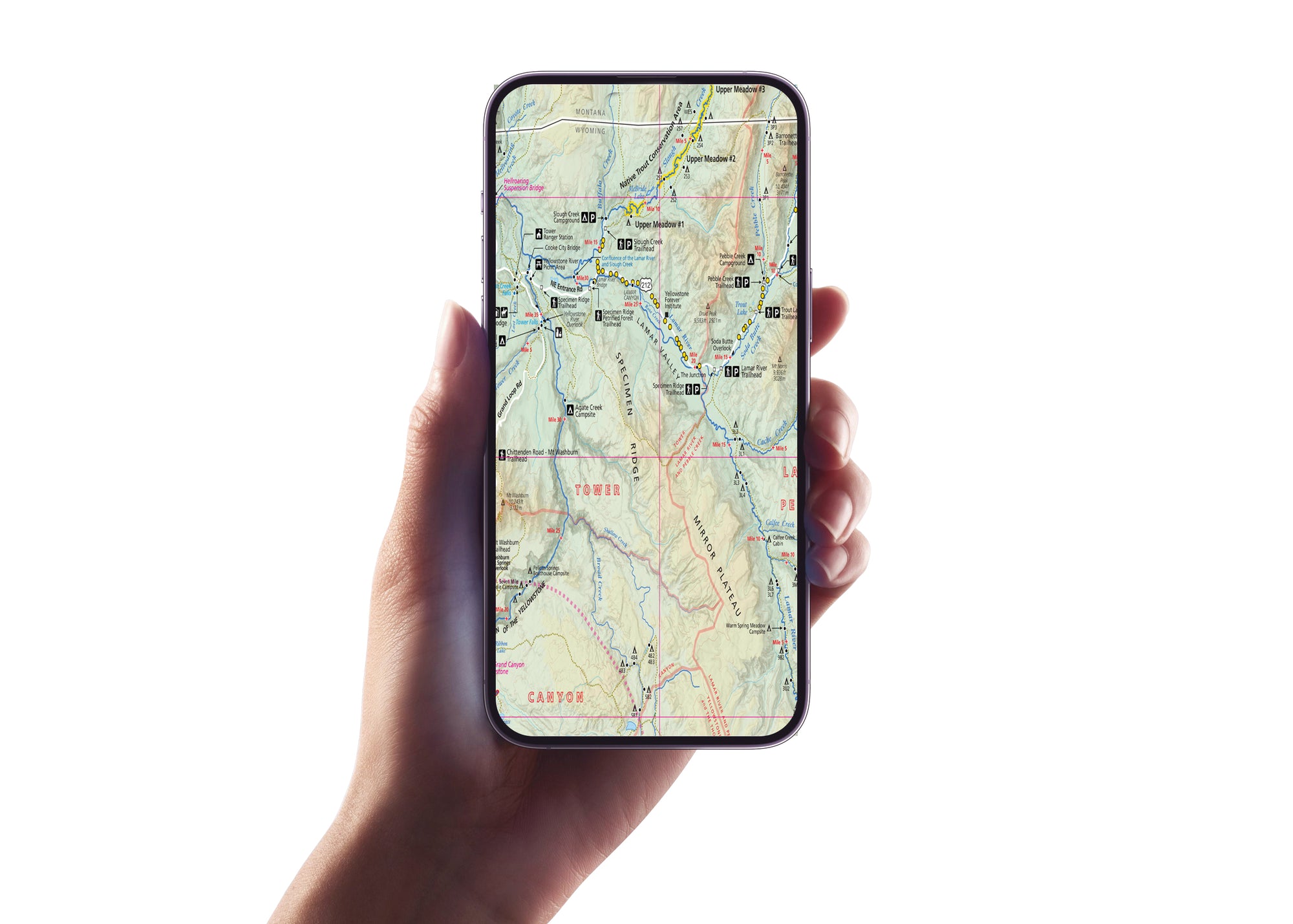 Yellowstone National Park Fly Fishing GPS Map | Paper & Mobile Access Guide