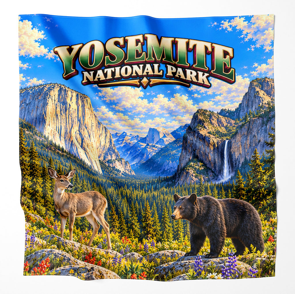 Yosemite National Park – Microfiber Map Cloth Bandana