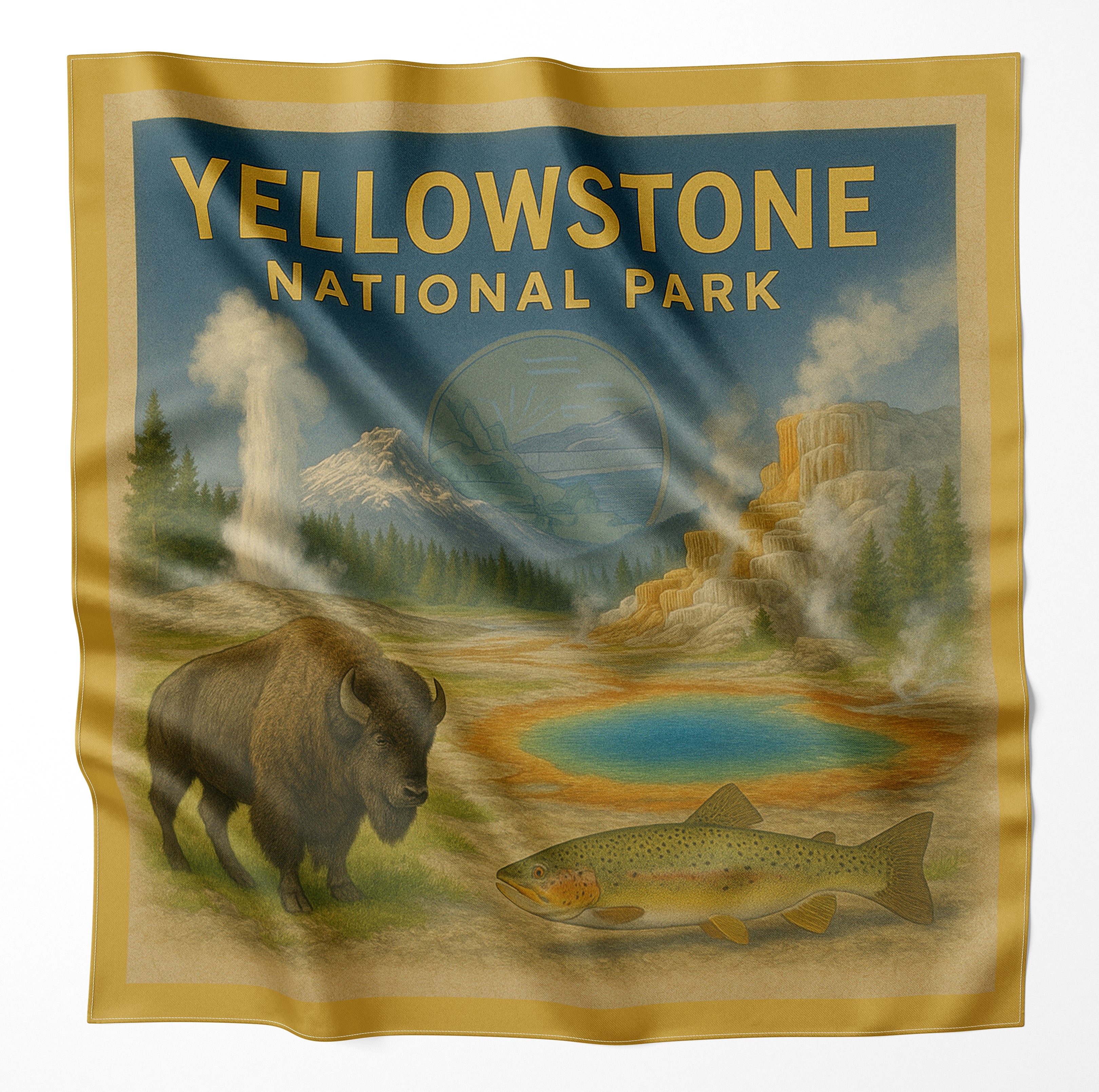 Yellowstone National Park Microfiber Cloth Bandana