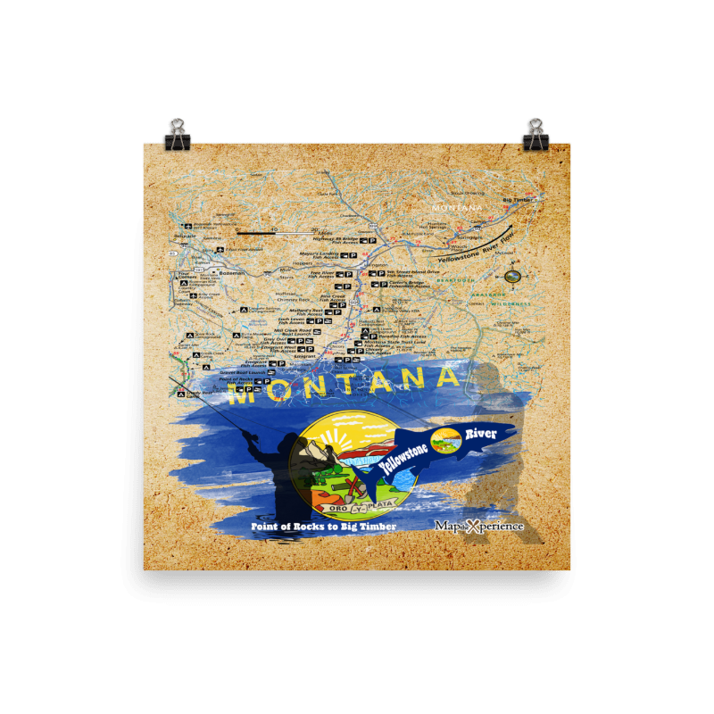 Yellowstone River, Montana Map Poster | Free Mobile Map