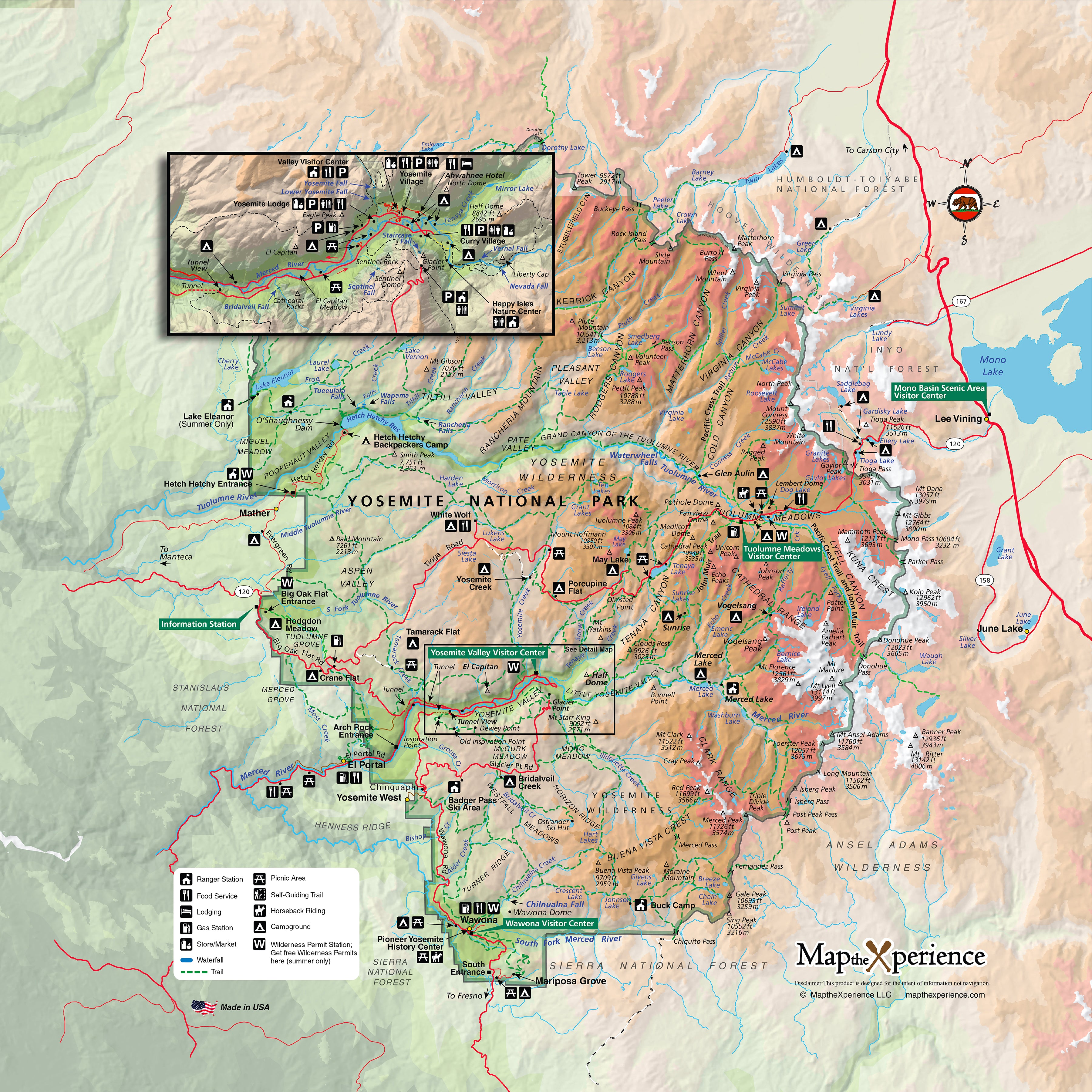 Yosemite National Park Map X Guard Neck Gaiter