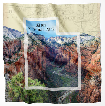 Zion National Park Microfiber Map Bandana