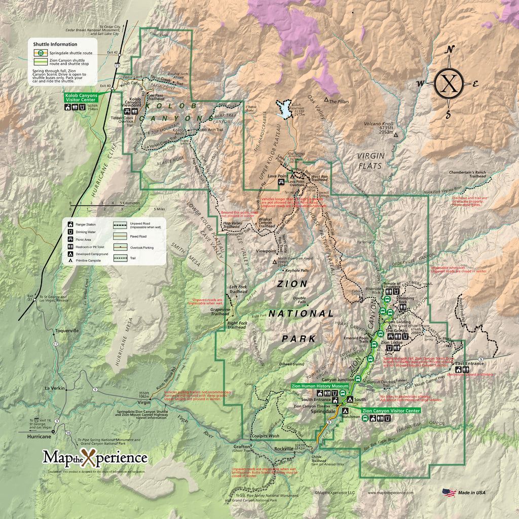 Zion National Park Map X Guard Neck Gaiter