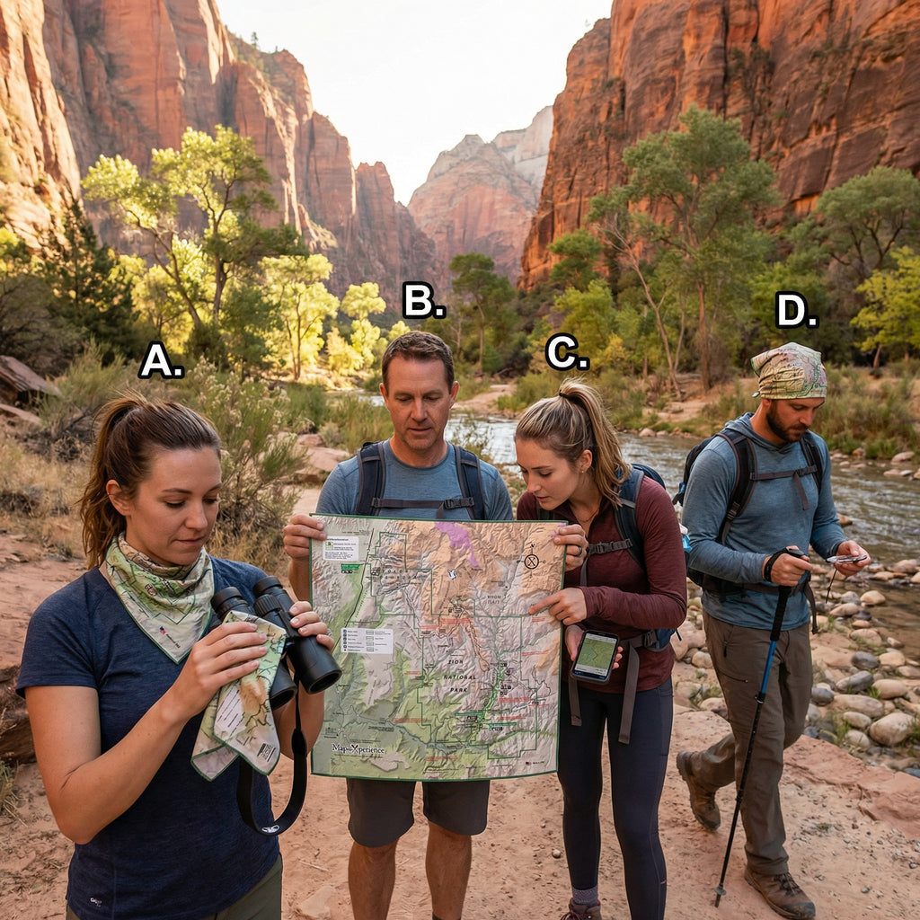 Zion National Park Handy Map Microfiber Cloth Bandana