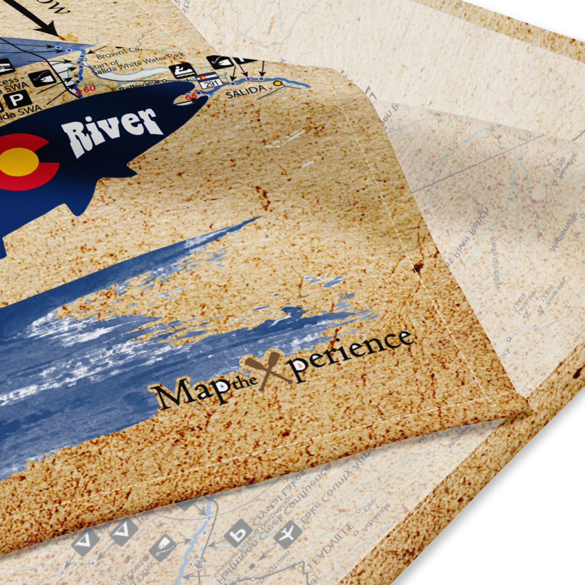 Arkansas River, Colorado Microfiber Map Bandana