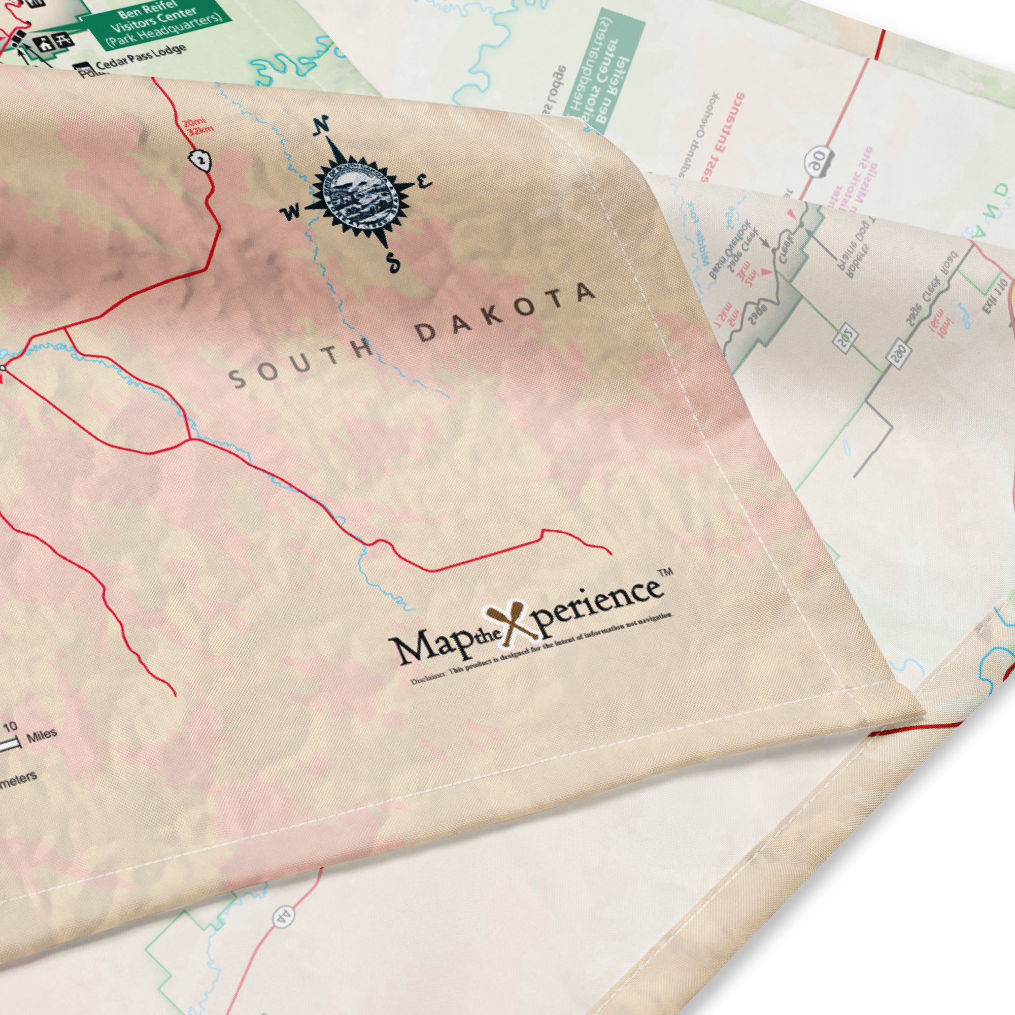 Badlands National Park Microfiber Map Bandana