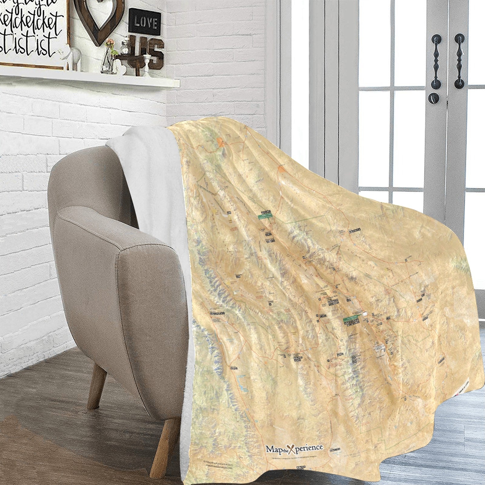 Death Valley National Park Map Ultra-Soft Micro Fleece Blanket