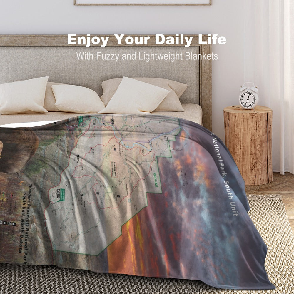 Theodore Roosevelt National Park South Super Soft Flannel Blanket