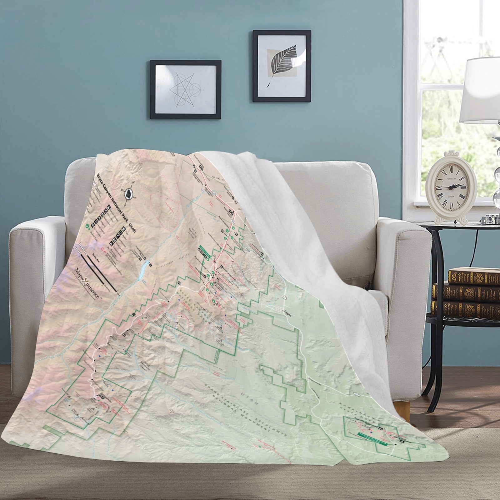 Bryce Canyon National Park Map Ultra-Soft Micro Fleece Blanket