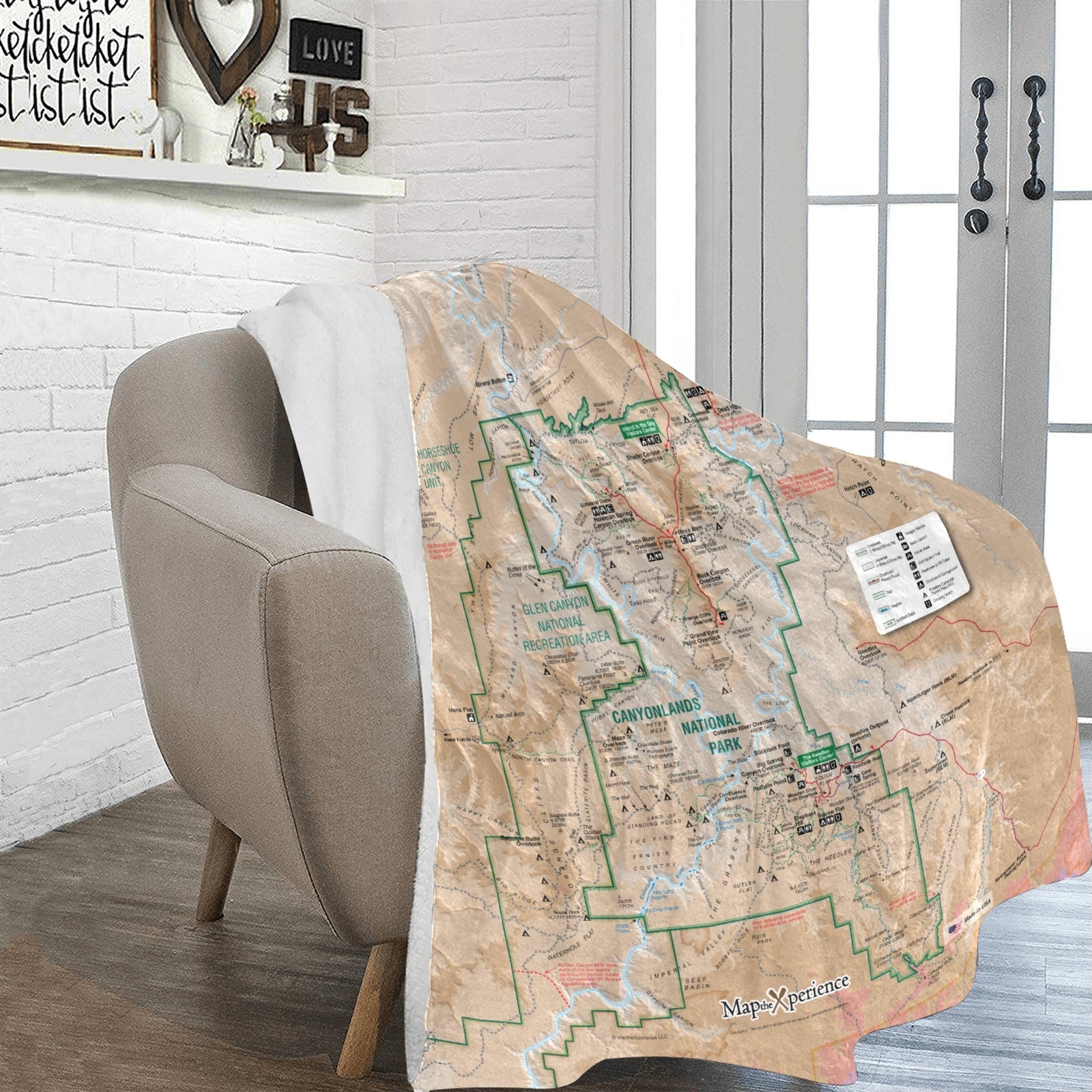 Canyonlands National Park Map Ultra-Soft Micro Fleece Blanket