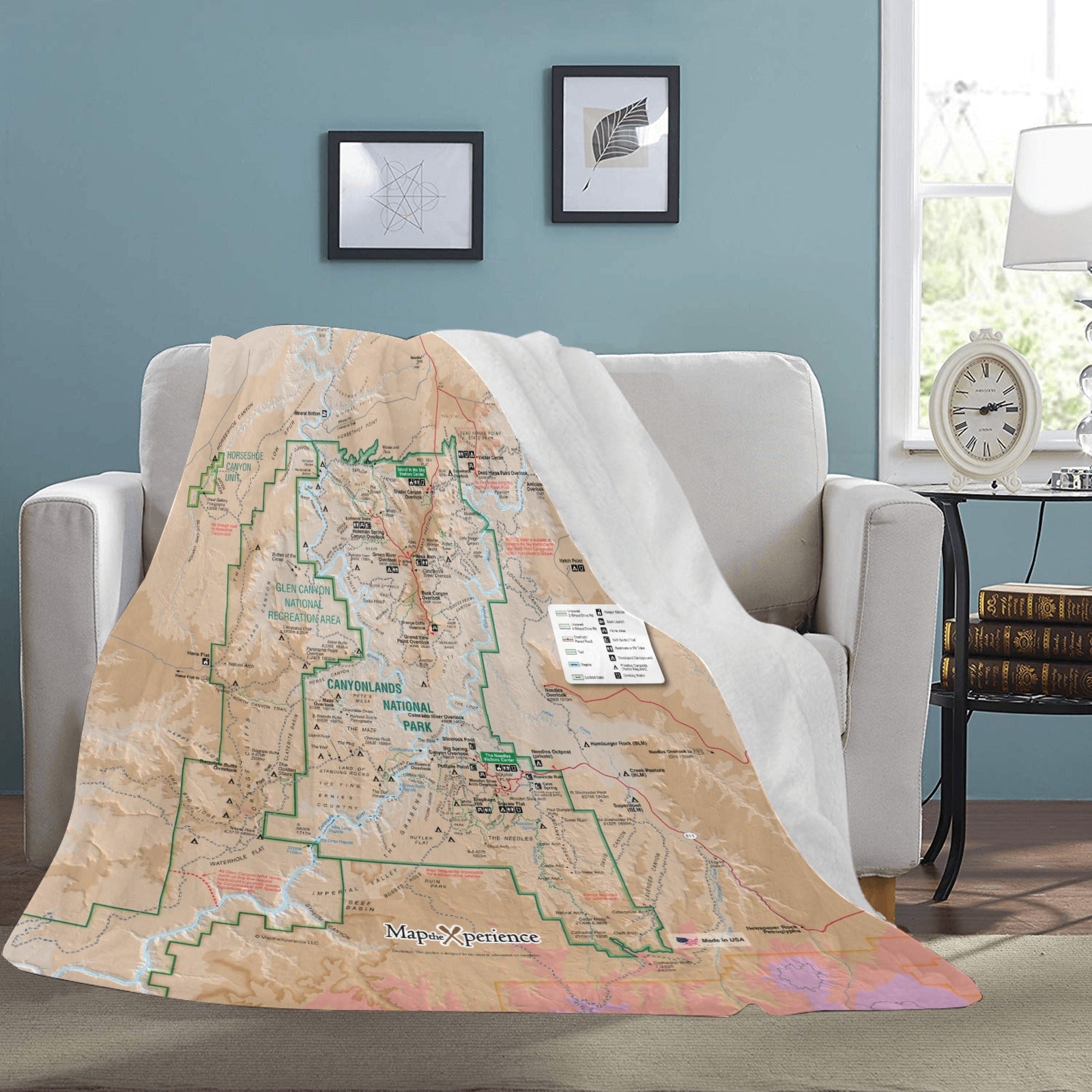 Canyonlands National Park Map Ultra-Soft Micro Fleece Blanket