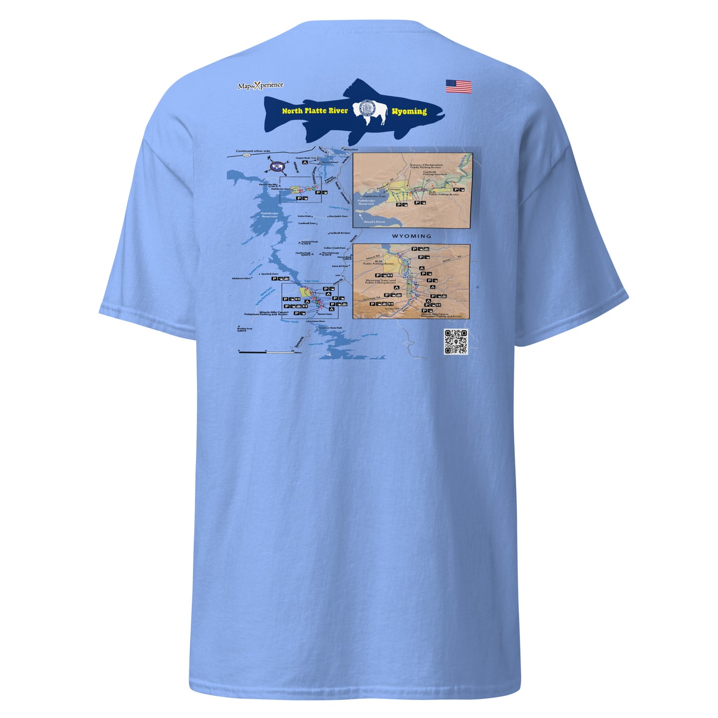 North Platte River, Wyoming (Upper Section) Performance Short Sleeve T Shirt