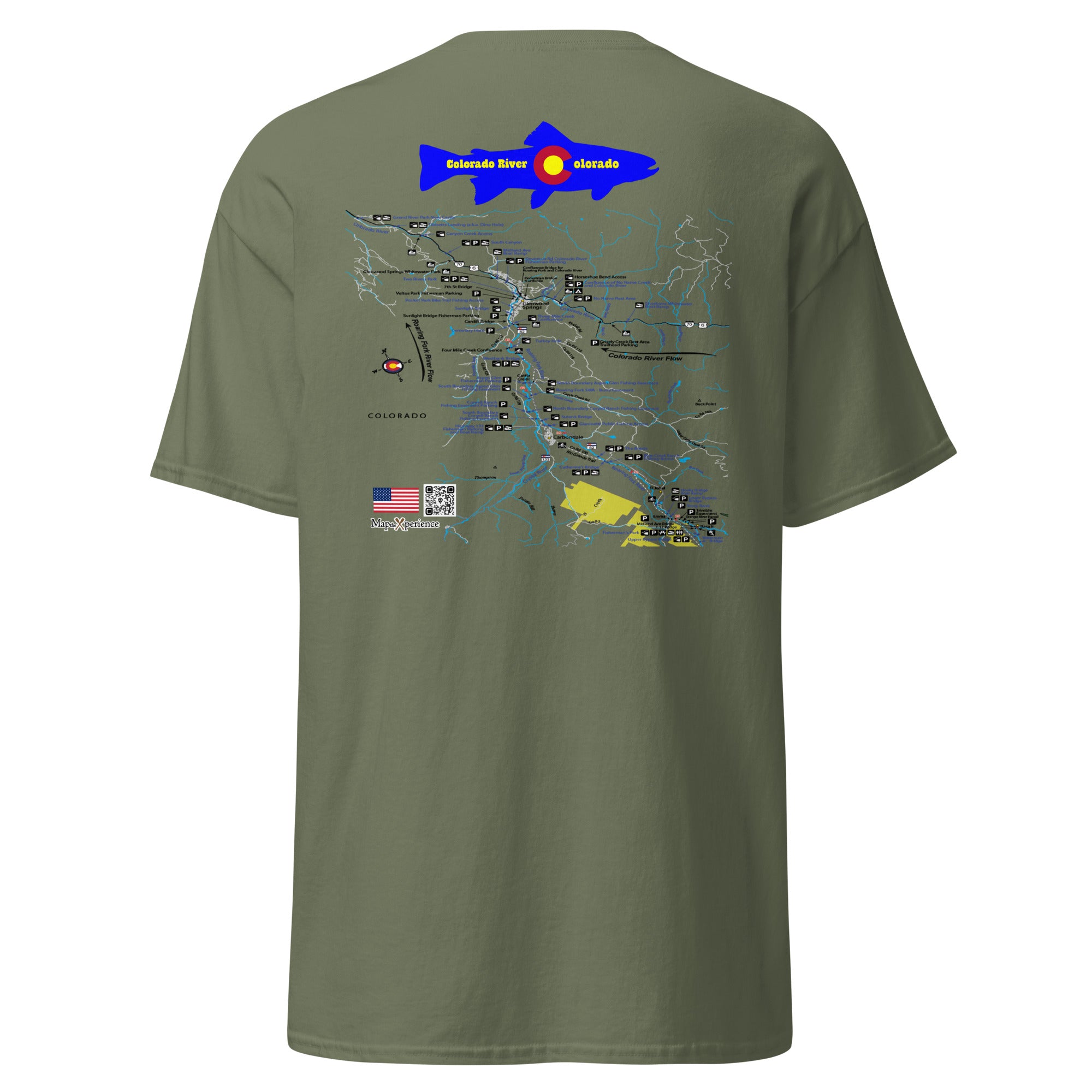 Colorado River, Colorado  (Glenwood Springs) Performance Short Sleeve T Shirt