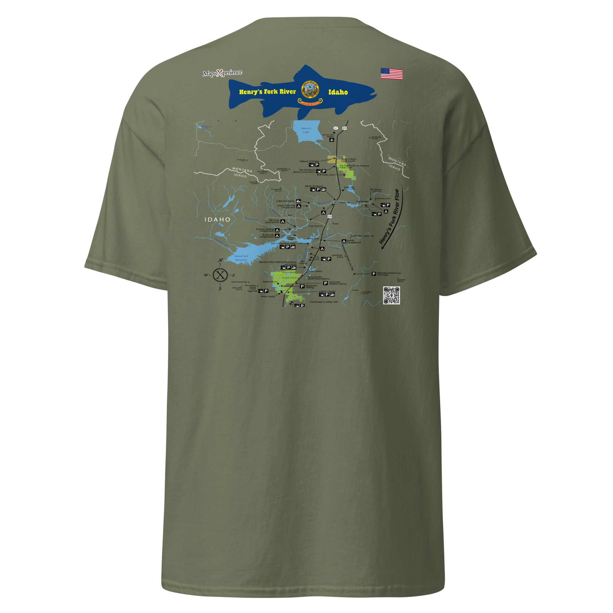 Henry's Fork River, Idaho (Upper Section) Performance Short Sleeve T Shirt