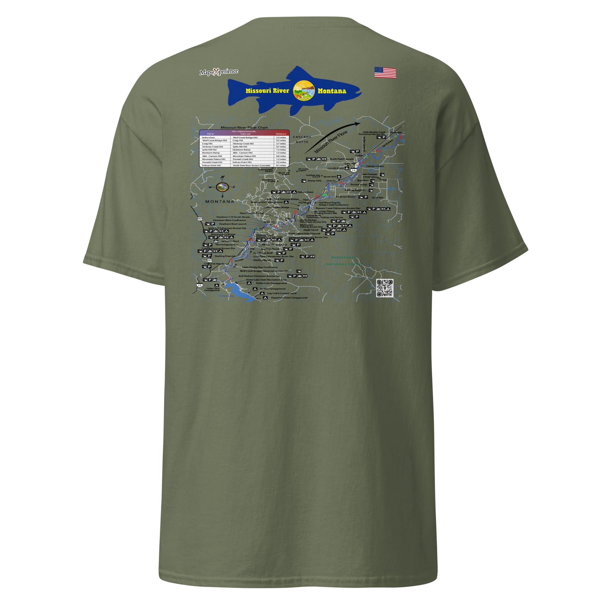 Missouri River, Montana (Upper Section) Performance Short Sleeve T Shirt