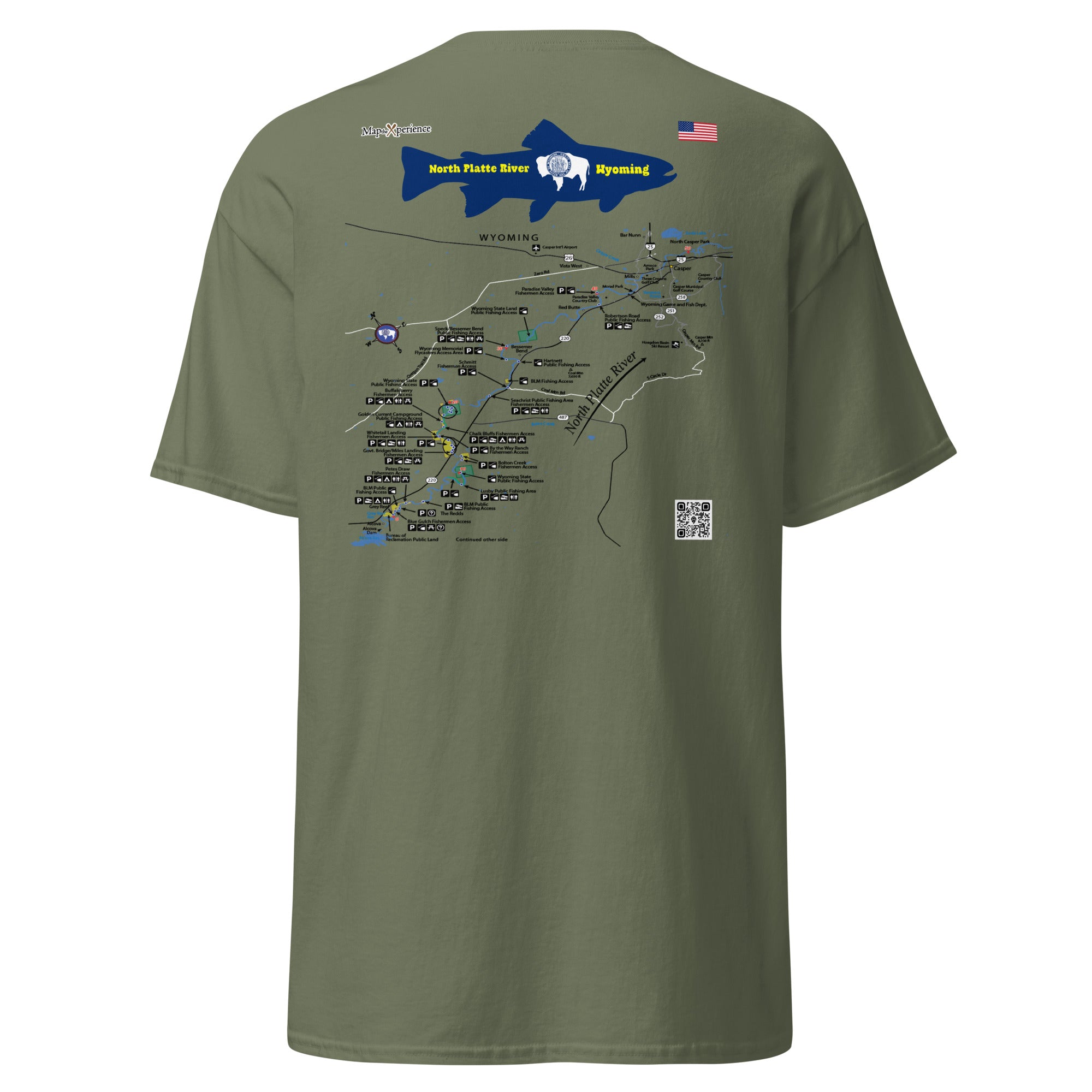 North Platte River, Wyoming (Lower Section) Performance Short Sleeve T Shirt