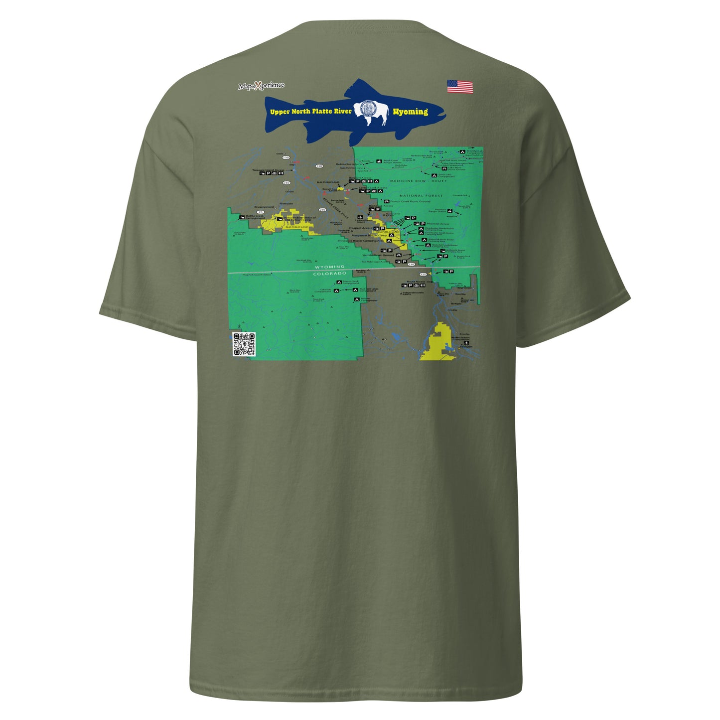 Upper North Platte River, Wyoming (Upper Section) Performance Short Sleeve T Shirt