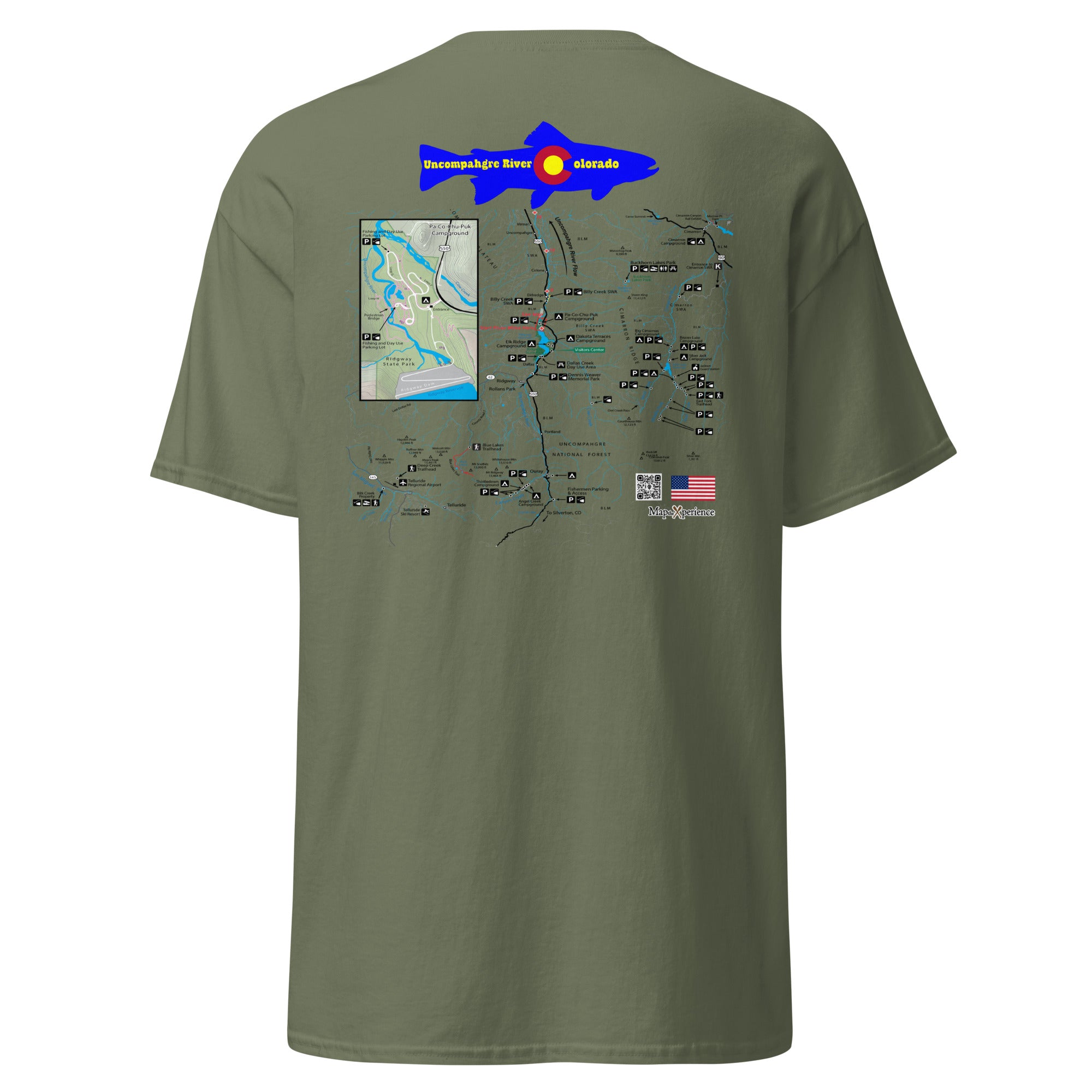 Uncompahgre River, Colorado (Upper Section)  Performance Short Sleeve T Shirt