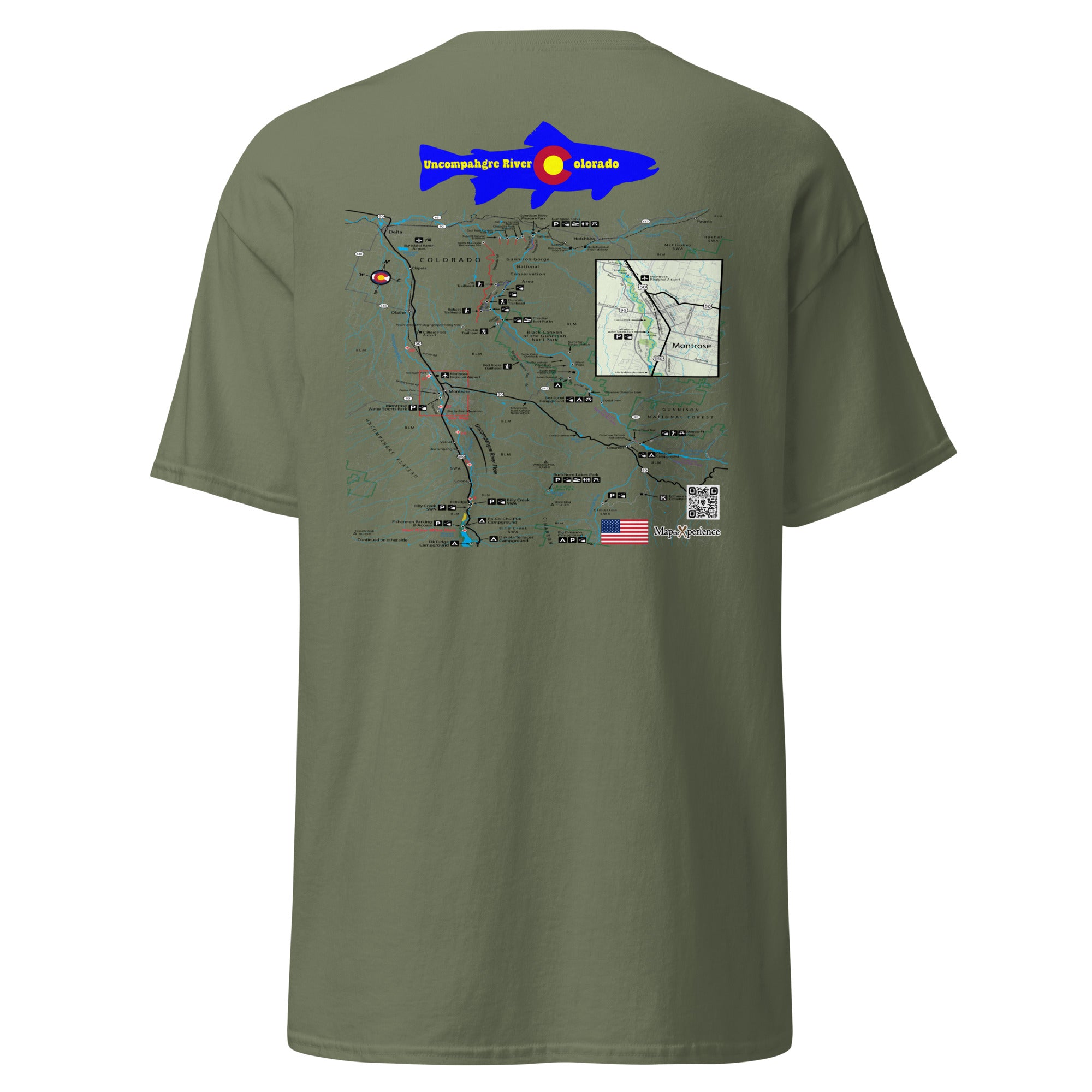 Uncompahgre River, Colorado (Lower Section)  Performance Short Sleeve T Shirt