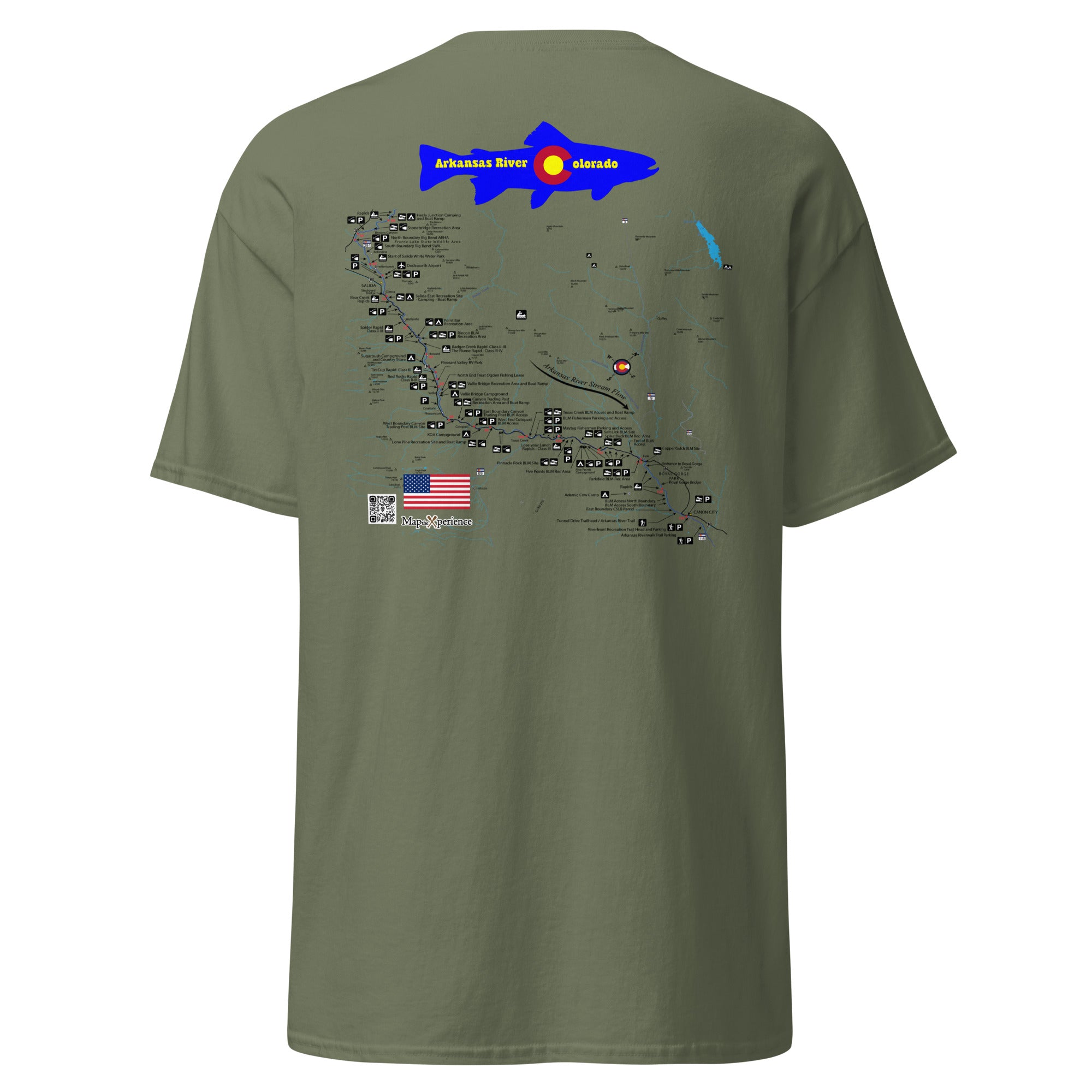 Arkansas River, Colorado (Salida to Canon City) Performance Short Sleeve T Shirt