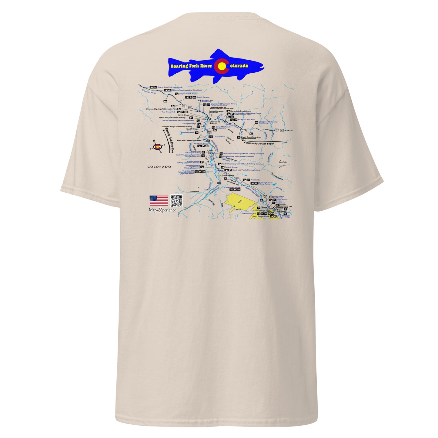 Roaring Fork River, Colorado (Lower Section) Performance Short Sleeve T Shirt