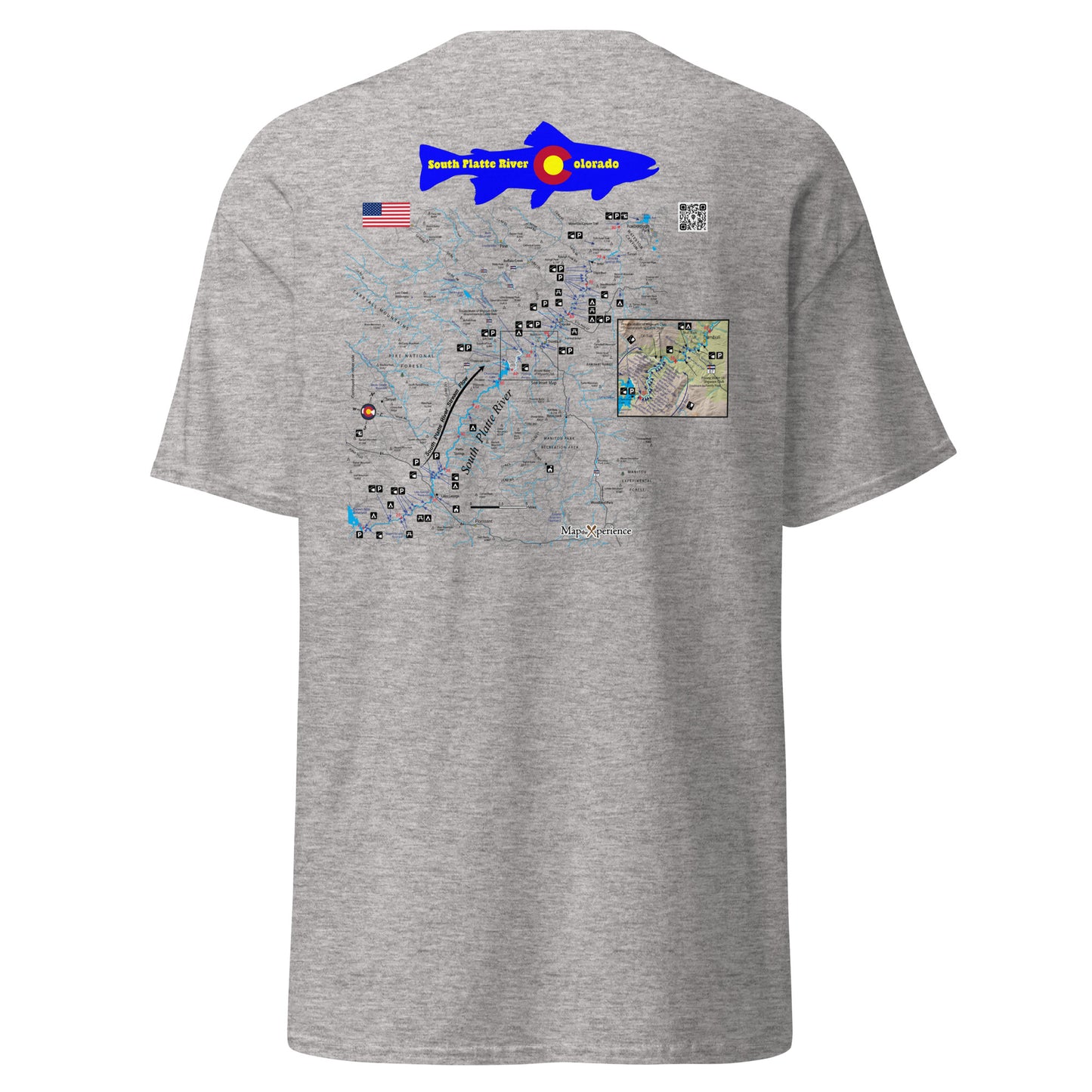 South Platte River, Colorado (Lower Section) Performance Short Sleeve T Shirt