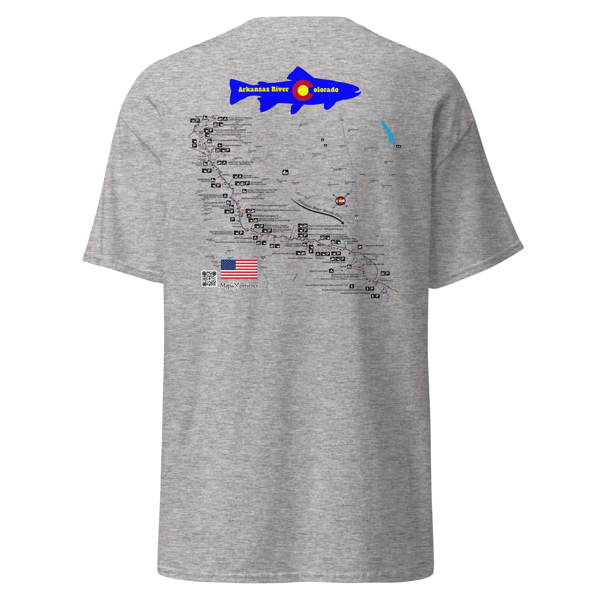 Arkansas River, Colorado (Salida to Canon City) Performance Short Sleeve T Shirt