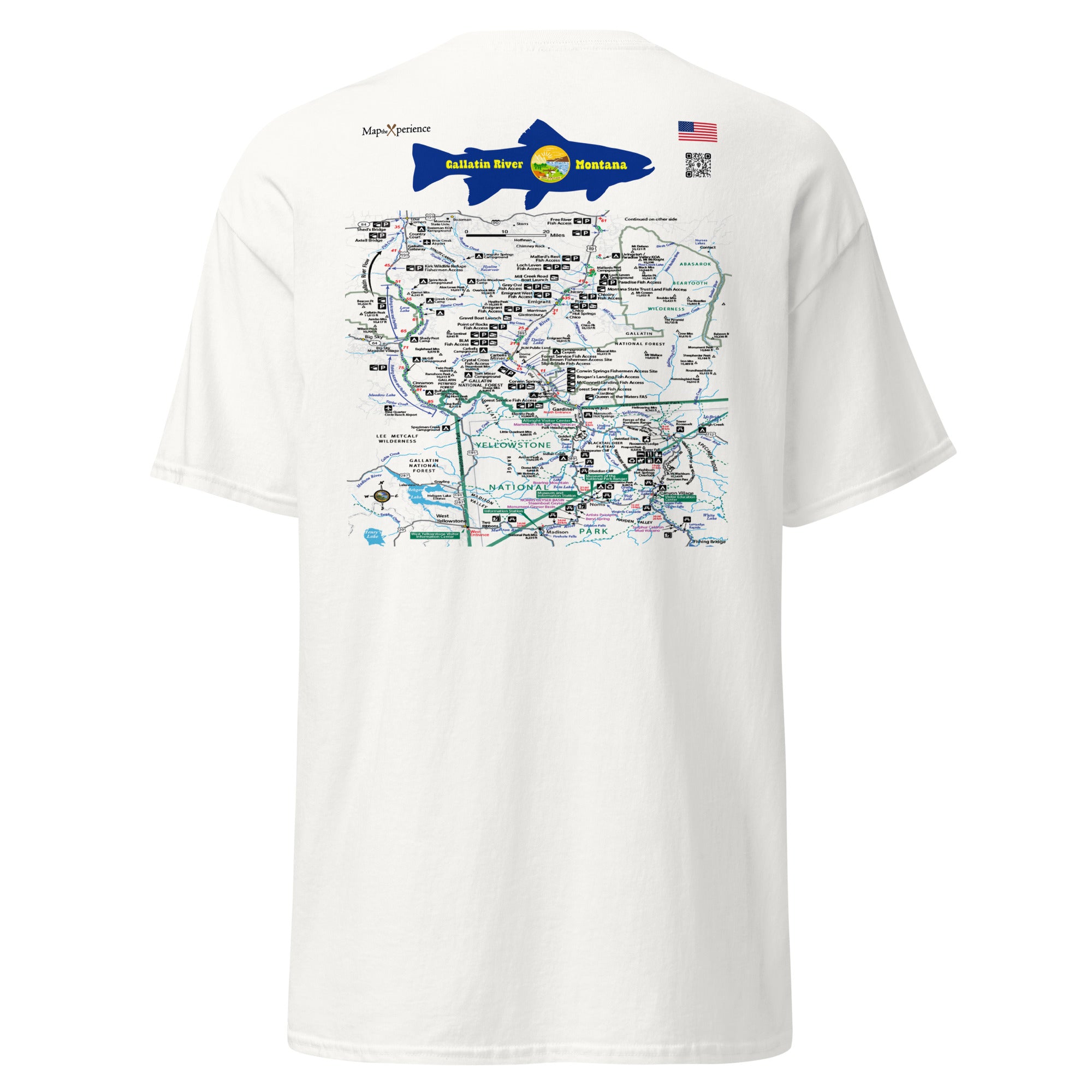 Gallatin River, Montana (Upper Section) Performance Short Sleeve T Shirt