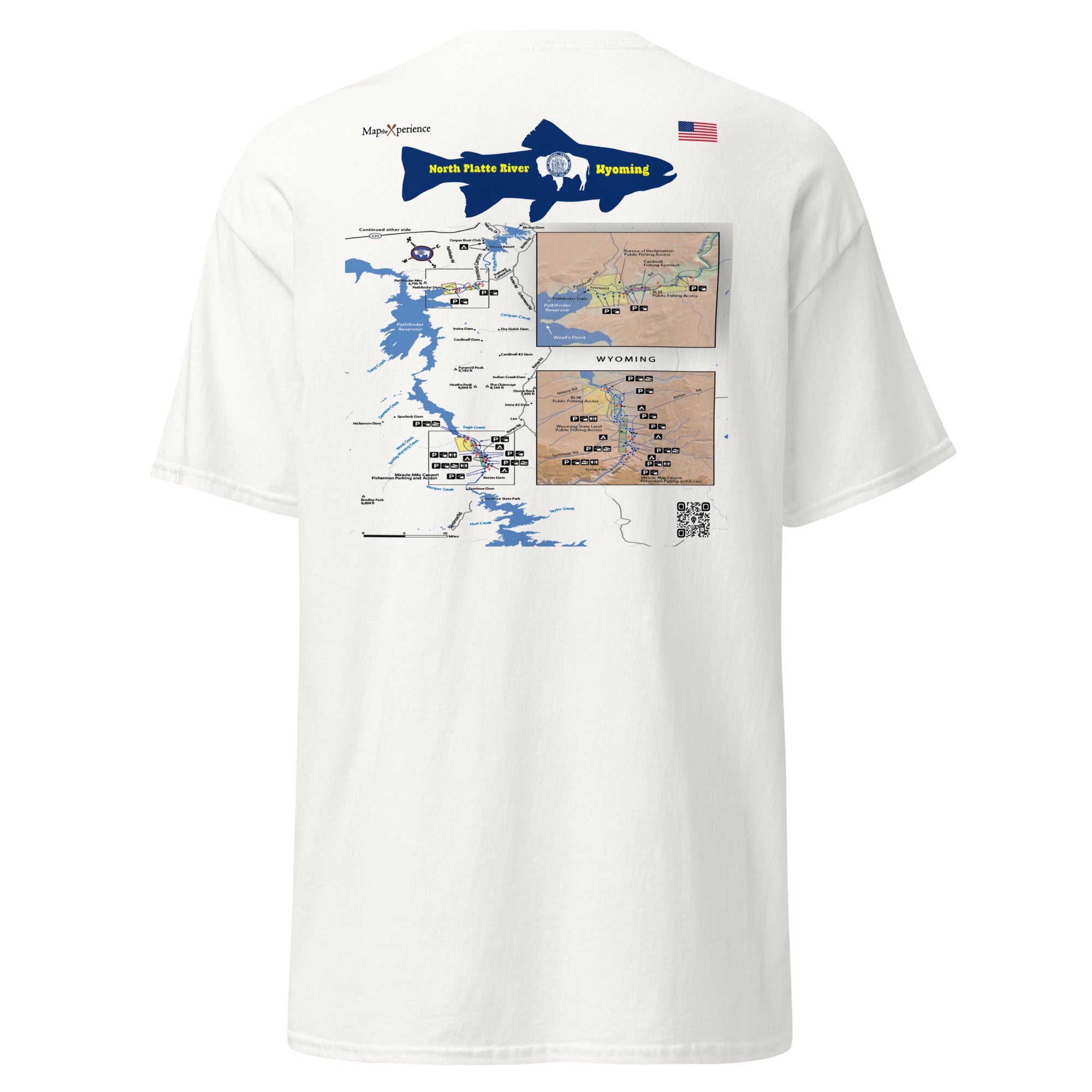 North Platte River, Wyoming (Upper Section) Performance Short Sleeve T Shirt