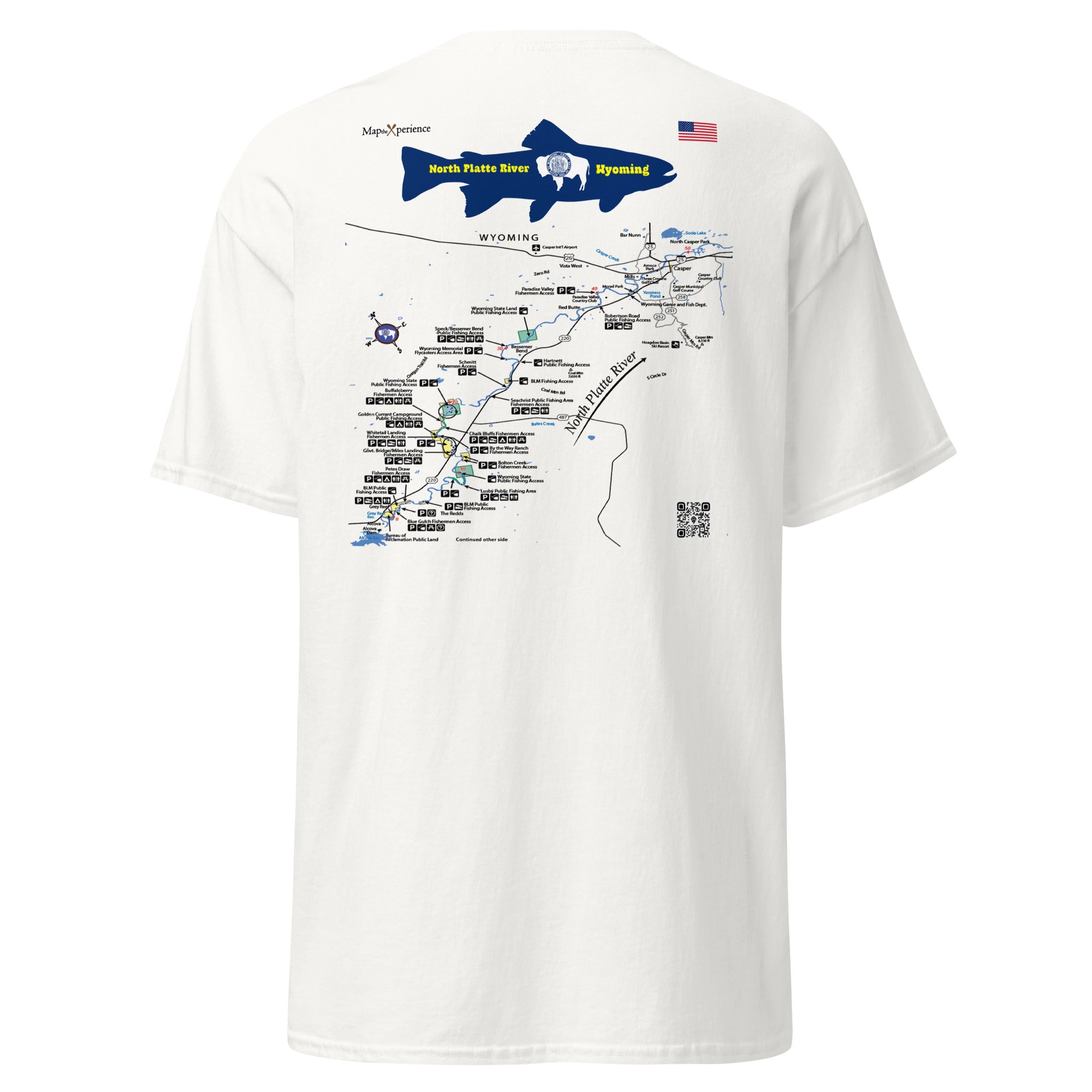 North Platte River, Wyoming (Lower Section) Performance Short Sleeve T Shirt