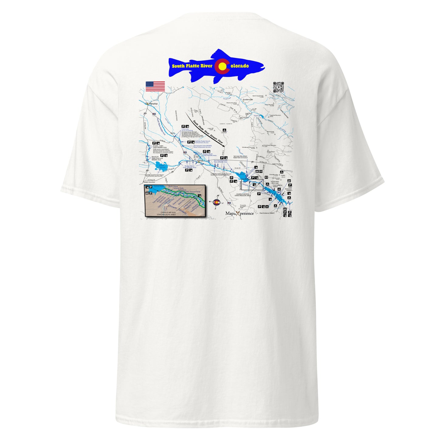 South Platte River, Colorado (Upper Section) Performance Short Sleeve T Shirt