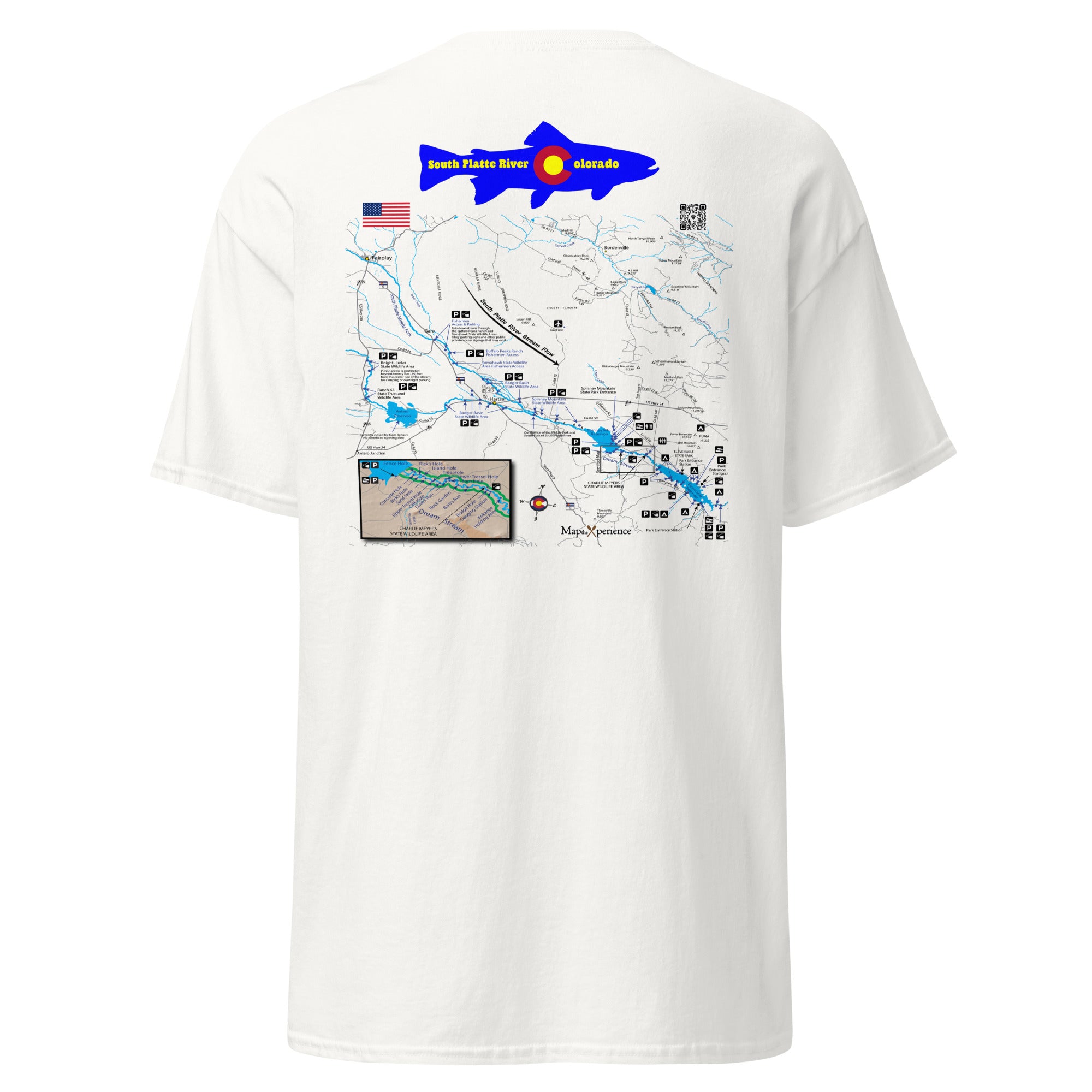 South Platte River, Colorado (Upper Section) Performance Short Sleeve T Shirt