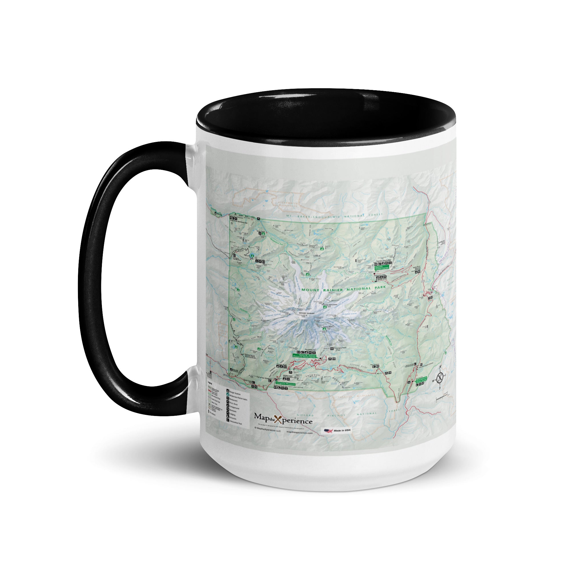 Mount Rainier National Park Mug with Black Inside