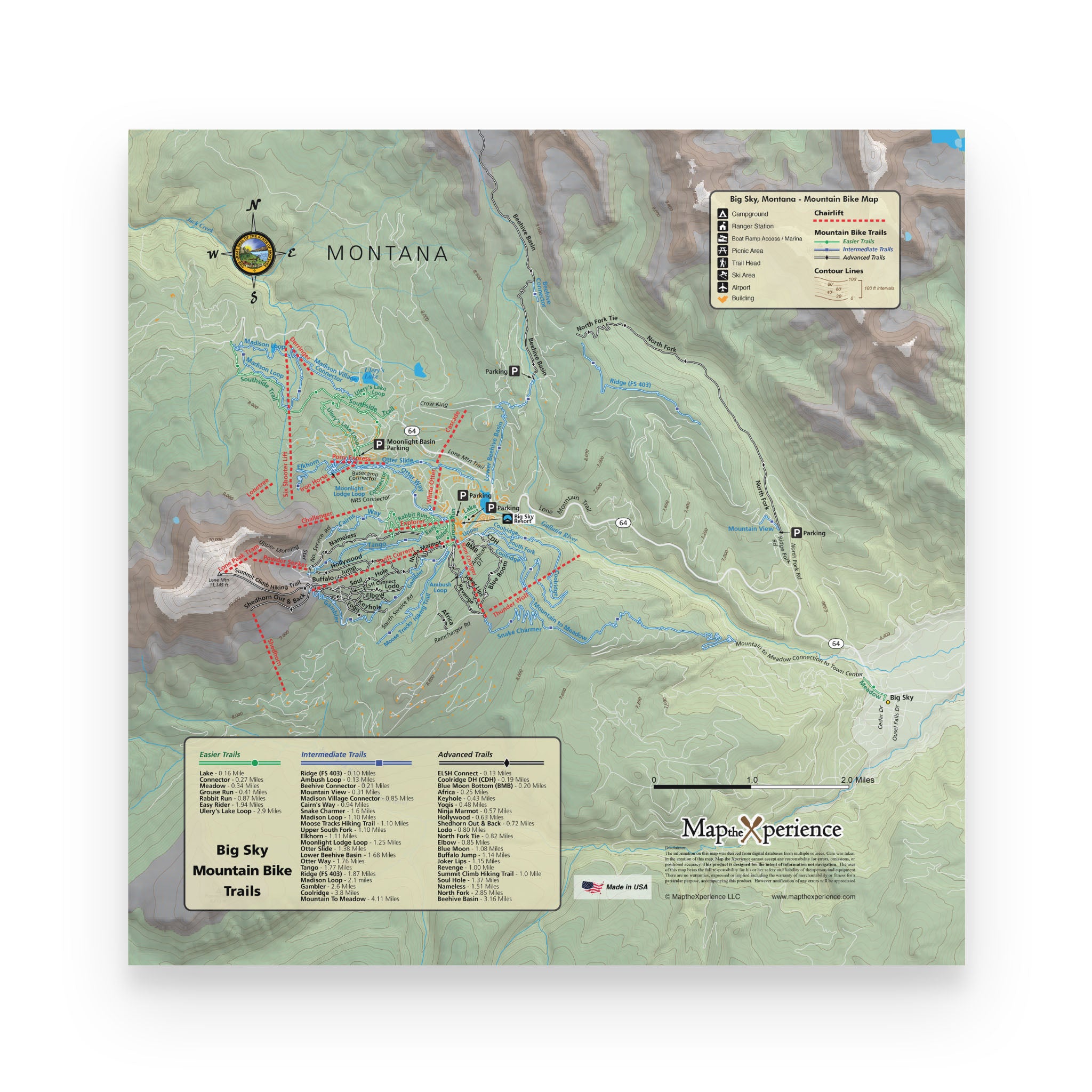 Big Sky Montana Summer Trails Map Poster | Free Mobile Map