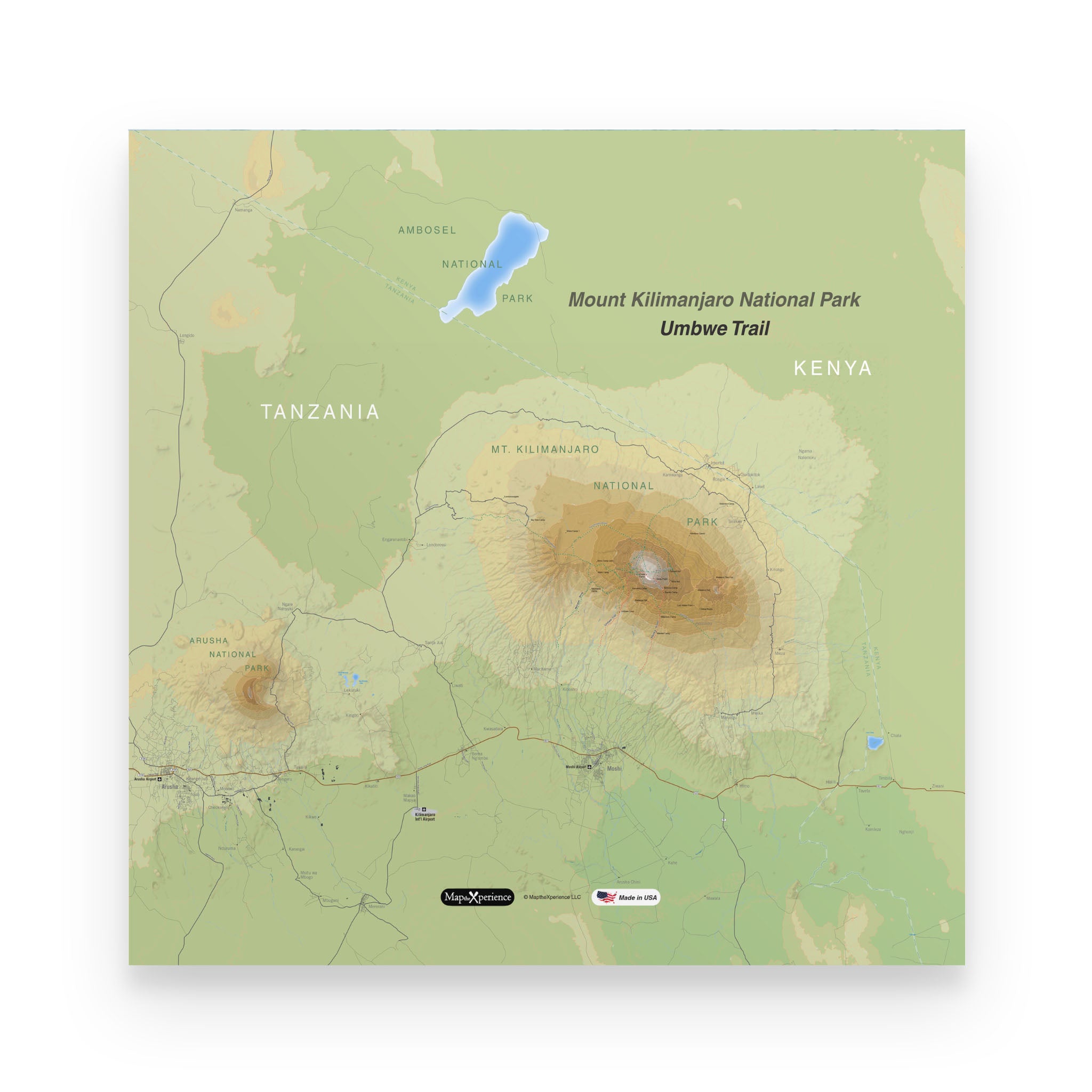 Mount Kilimanjaro National Park Map Poster | Free Mobile Map