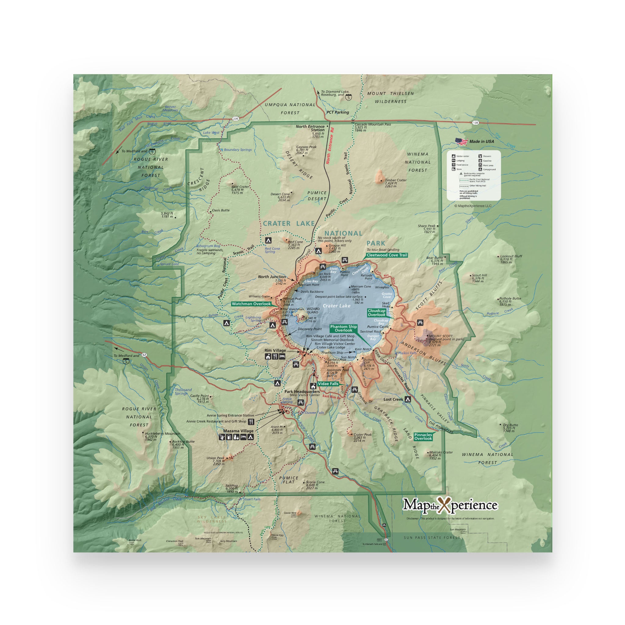 Crater Lake National Park Map Poster | Free Mobile Map