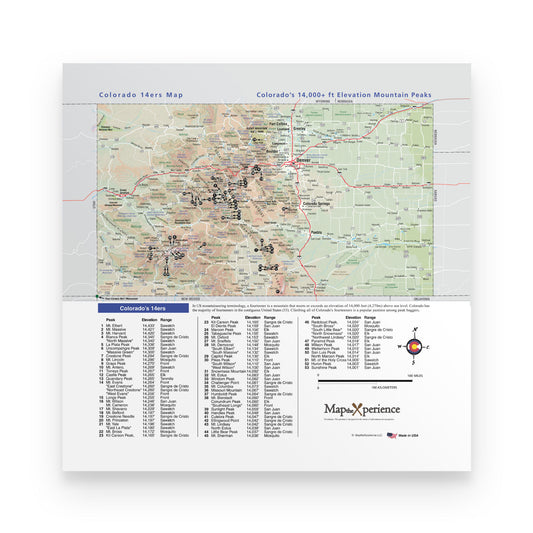Colorado 14er's Map Poster | Free Mobile Map