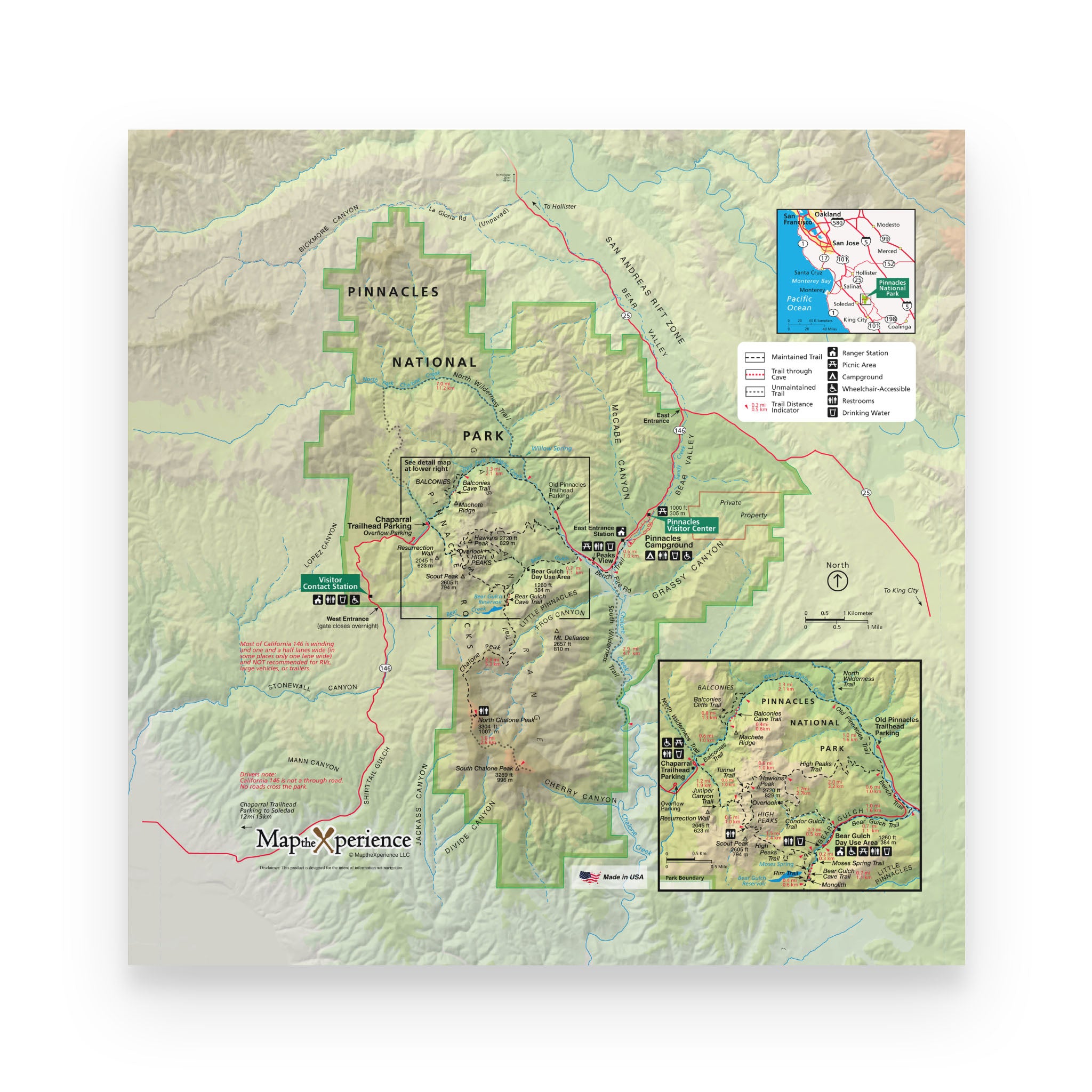Pinnacles National Park Map Poster | Free Mobile Map