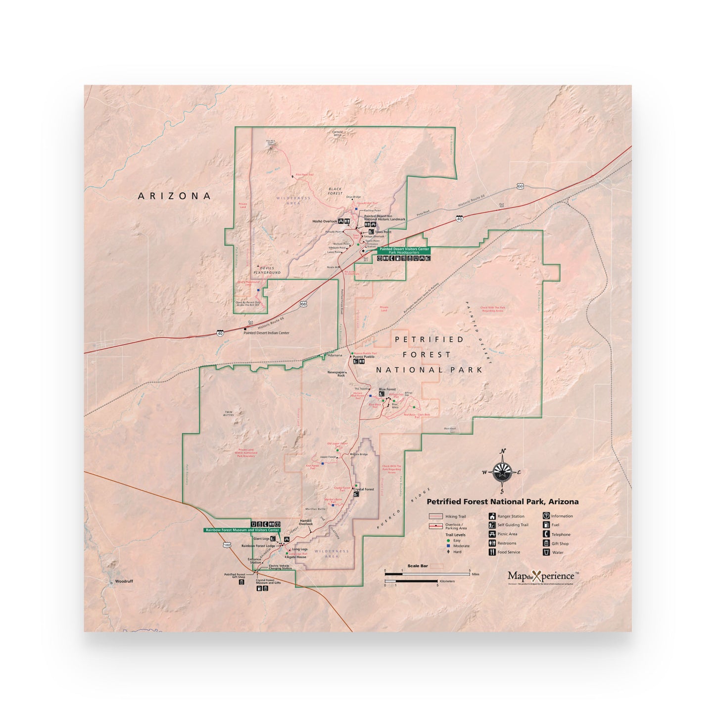 Petrified Forest National Park Map Poster | Free Mobile Map