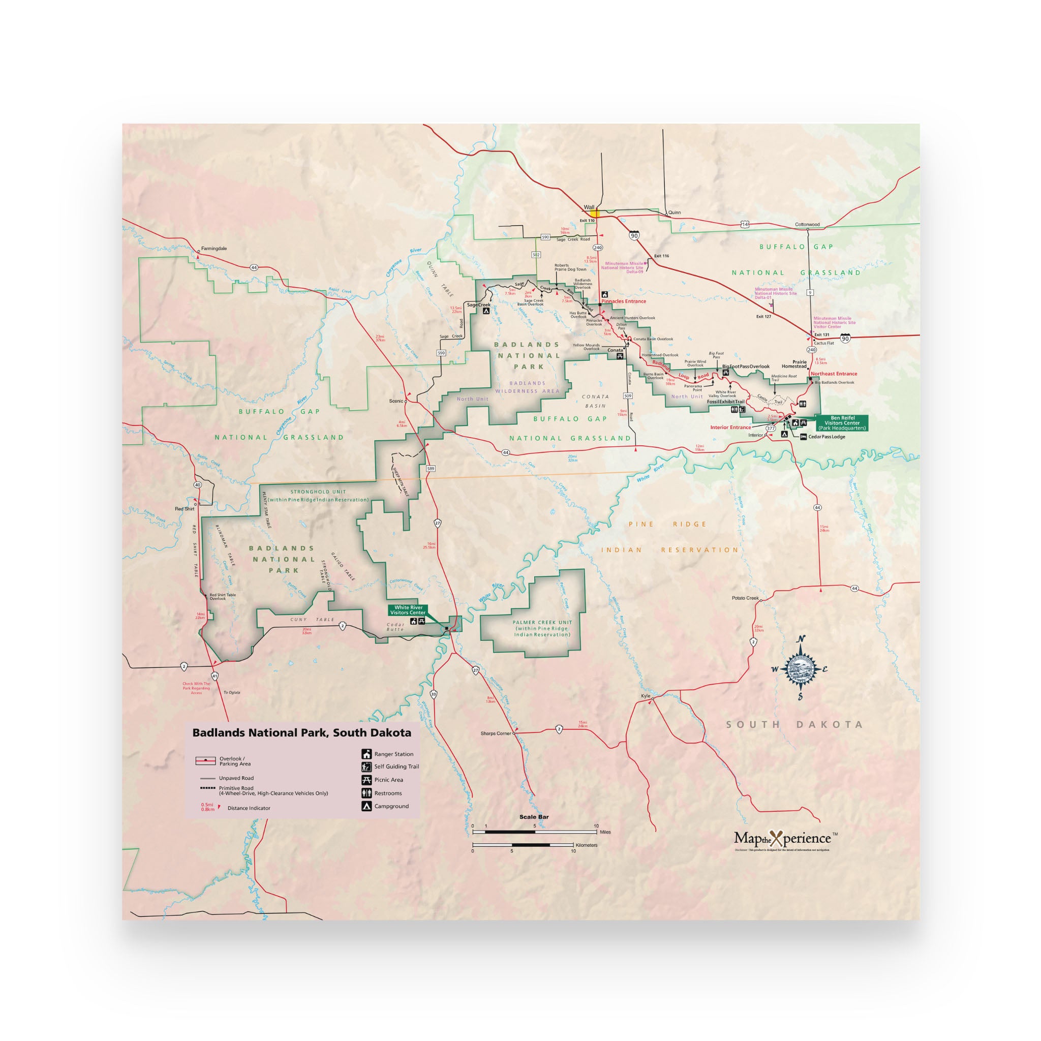 Badlands National Park Map Poster | Free Mobile Map
