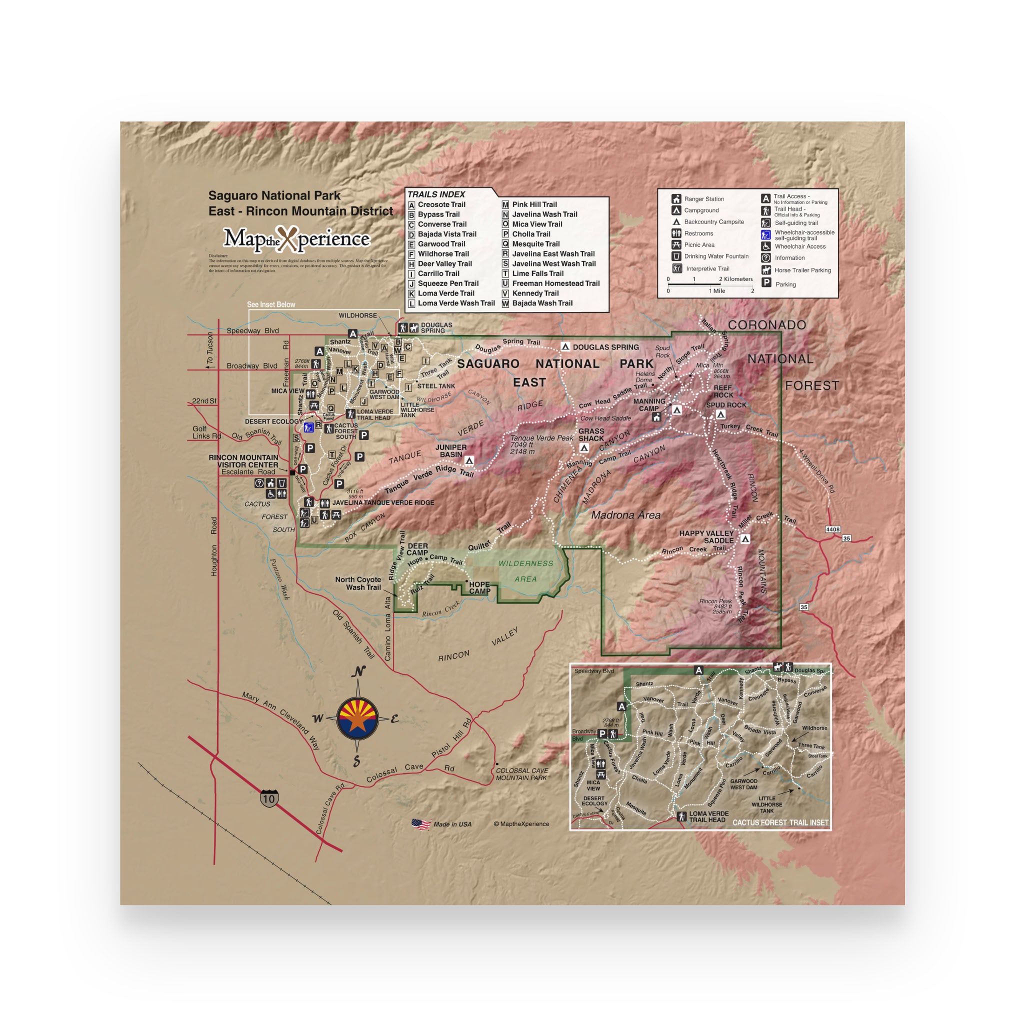 Saguaro National Park East Map Poster | Free Mobile Map