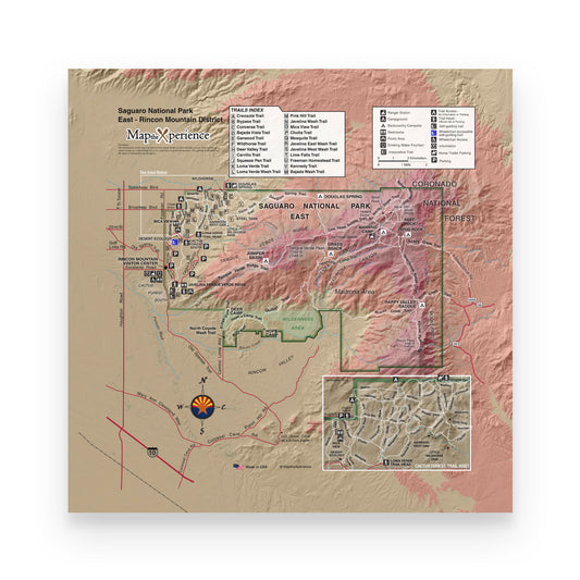 Saguaro National Park East Map Poster | Free Mobile Map