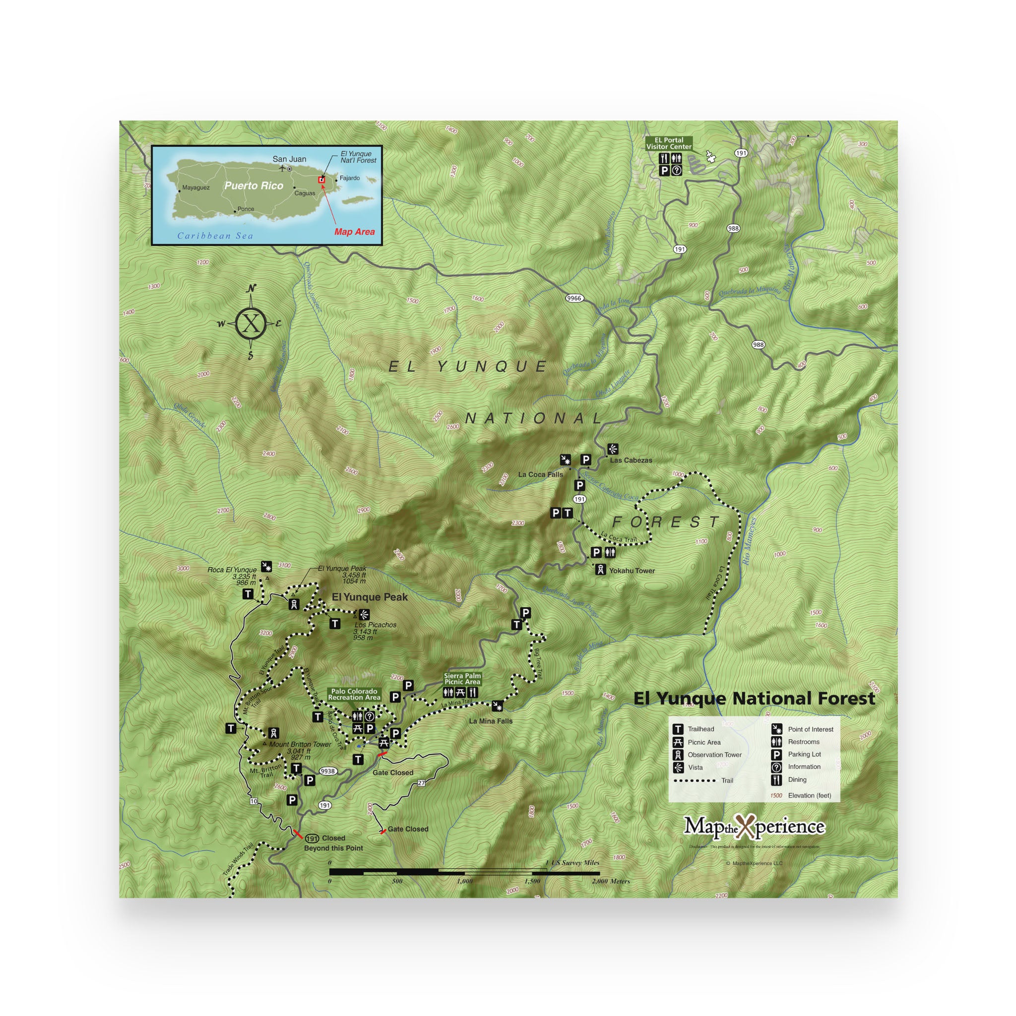 El Yunque National Forest Map Poster | Free Mobile Map